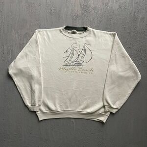 Vintage Myrtle Beach Sailboat Sweatshirt Unisex XL Cream 90s Lee